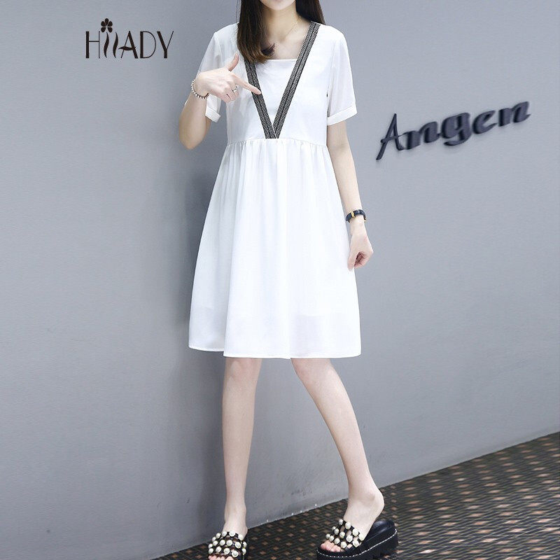 HILADY 欧洲站2019夏季新款韩版大码宽松中长款a字娃娃裙子雪纺连|msdalam kategori mod main/animasi/Zhou Bian/cos/permainan papan, kostum cosplay/props/perkhidmatan, Wanita Cosplay - dari Buy2taobao.com untuk memberikan perkhidmatan ejen Taobao profesional membeli