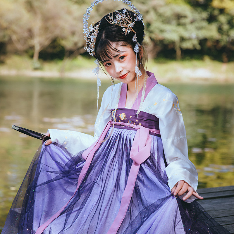 池夏山鬼:霜夜原创改良汉服唐制齐胸襦裙烫金渐变星空 6米4.5米|ruв категории Женская одежда, костюм/национальная одежда/театр костюм, национальная одежда/этап погрузки - от Buy2taobao.com для оказания профессиональной услуги покупки агента Taobao