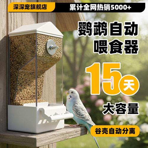 深深宠鹦鹉食盒自动喂食器防溅