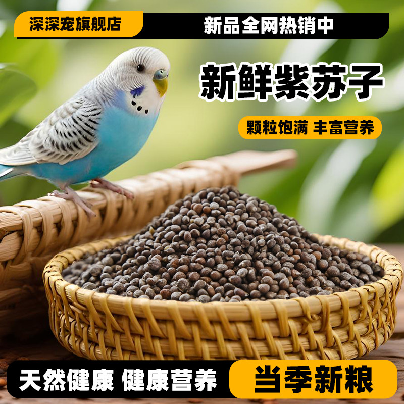 鹦鹉鸟食饲料紫苏子紫苏籽虎皮玄凤牡丹小太阳种子鸟粮营养鸟食物