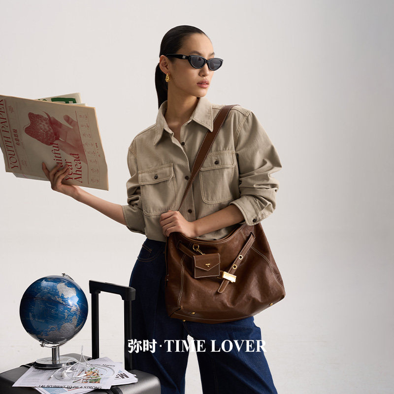Timelover弥时棕色向野hobo包女