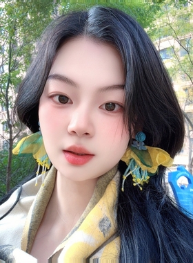 海边旅游度假黄色花朵流苏耳环耳饰耳钉耳夹耳坠个性夸张饰品新款