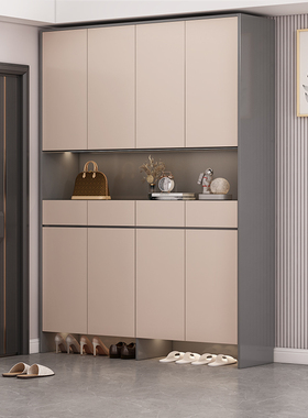 入户高柜多层超大鞋柜大容量门口储物一体室内可定制做包安装