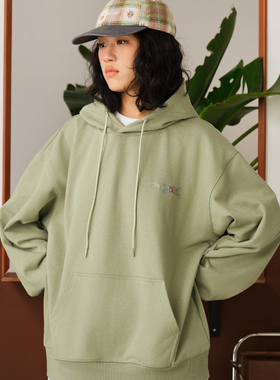 HavenYard 秋冬多色帽衫小刺绣基础款美式复古纯色宽松连帽卫衣