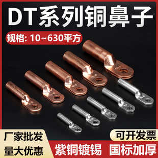 DT铜鼻子国标堵油接线端子紫铜线耳鼻镀锡电缆电线接头16