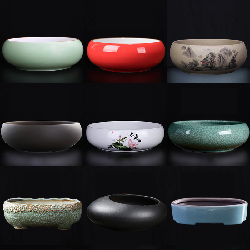 水仙花盆陶瓷大号家用水培器皿专用绿植水养专用大口径盆缸特价