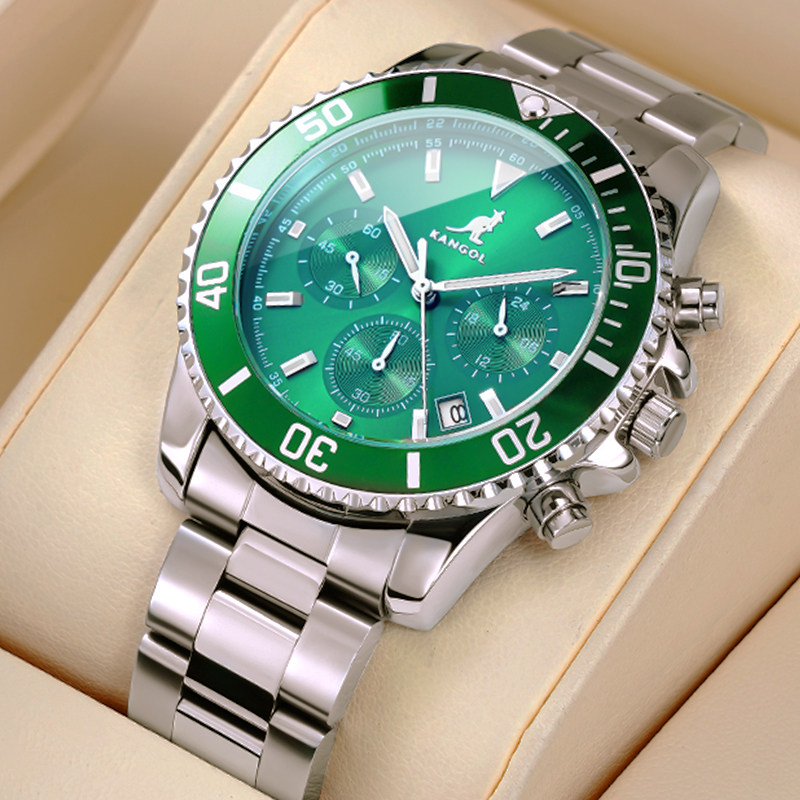 英国袋鼠时尚手表男款学生考试专用商务职场高级感男士防水石英表