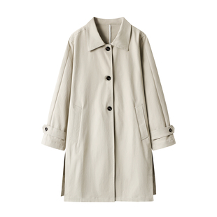 风衣外套女 秋冬英伦风翻领通勤宽松廓形中长款 雅系 柜子3000