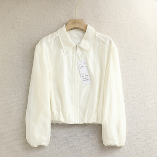 鸟家！2025早秋新款百搭宽松显瘦翻领拉链长袖衬衫式便服短外套女