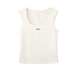 方领无袖 百搭白色打底吊带背心女修身 针织上衣 2026春新款 鸟家