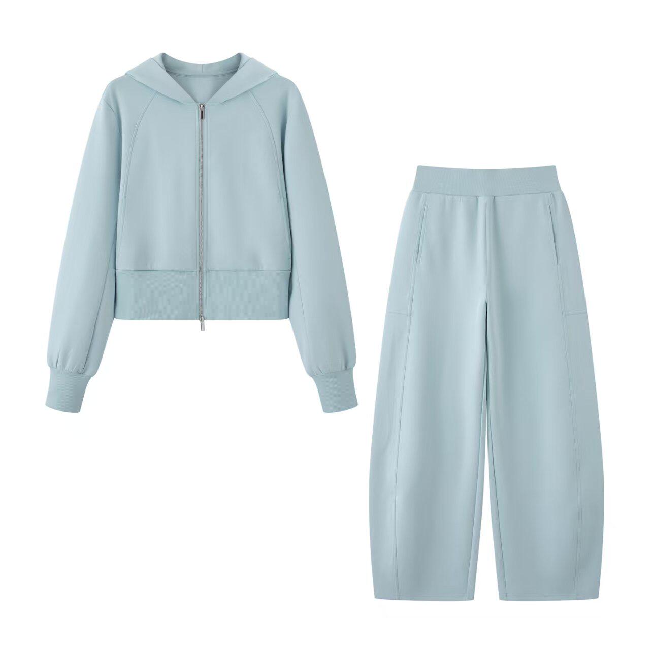 鸟家！2026春季百搭修身高腰连帽卫衣外套香蕉休闲阔腿裤两件套女,女装/女士精品,时尚套装,淘宝优惠券,粉丝福利购,淘宝优惠卷