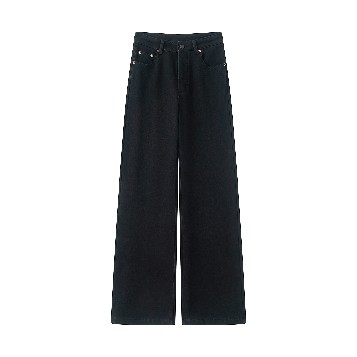 直筒加绒牛仔裤女2025新款秋冬高腰宽松显瘦垂感小个子窄版阔腿裤