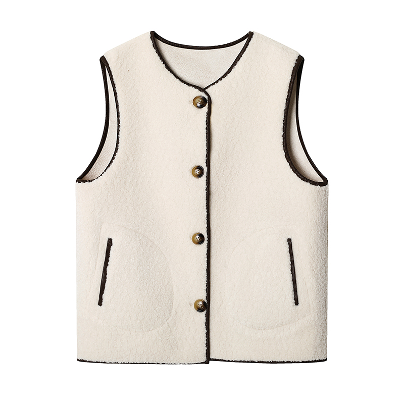 单排扣通勤短款圆领马甲