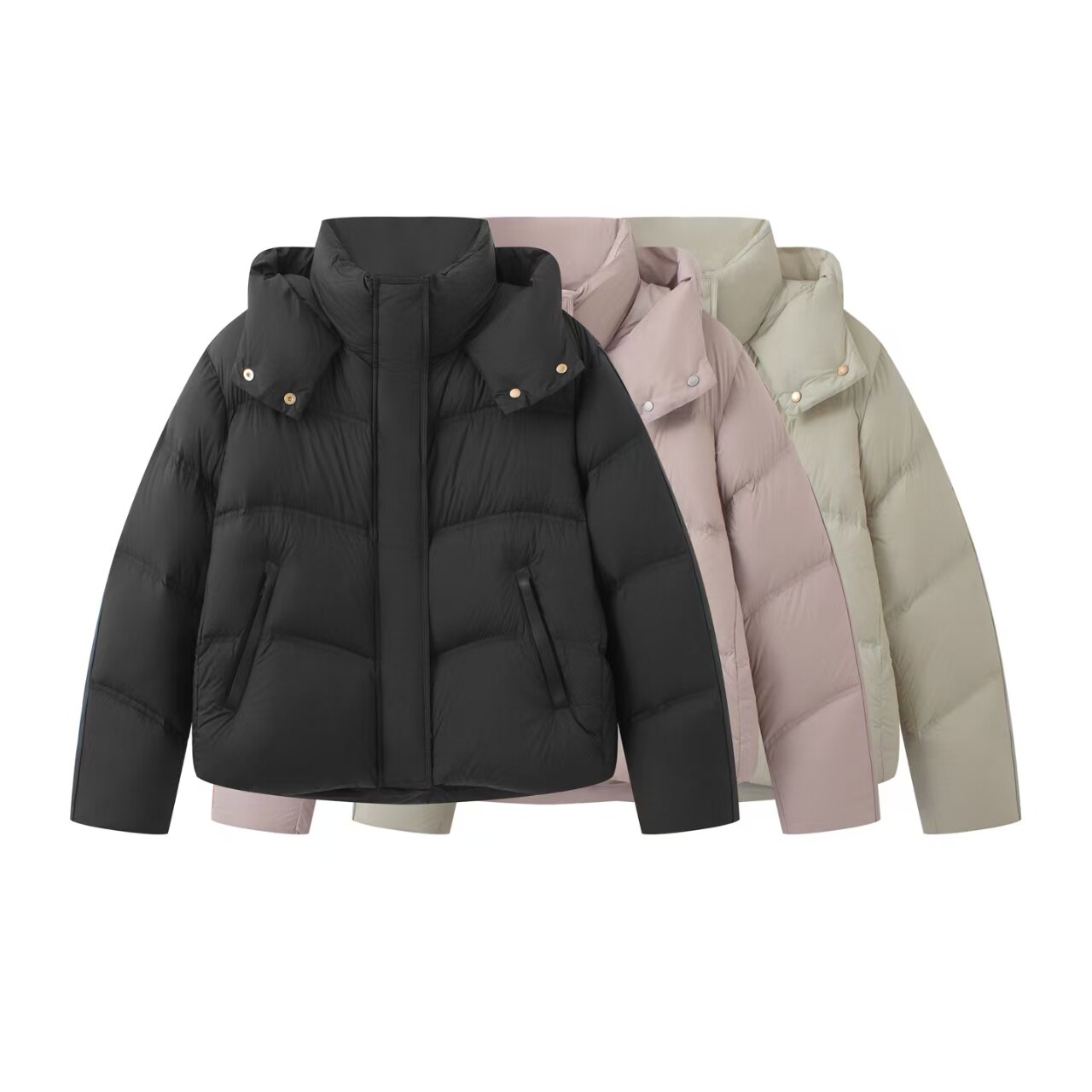 鸟家！2025冬新款百搭宽松修身显瘦连帽长袖泡芙羽绒服短款外套女