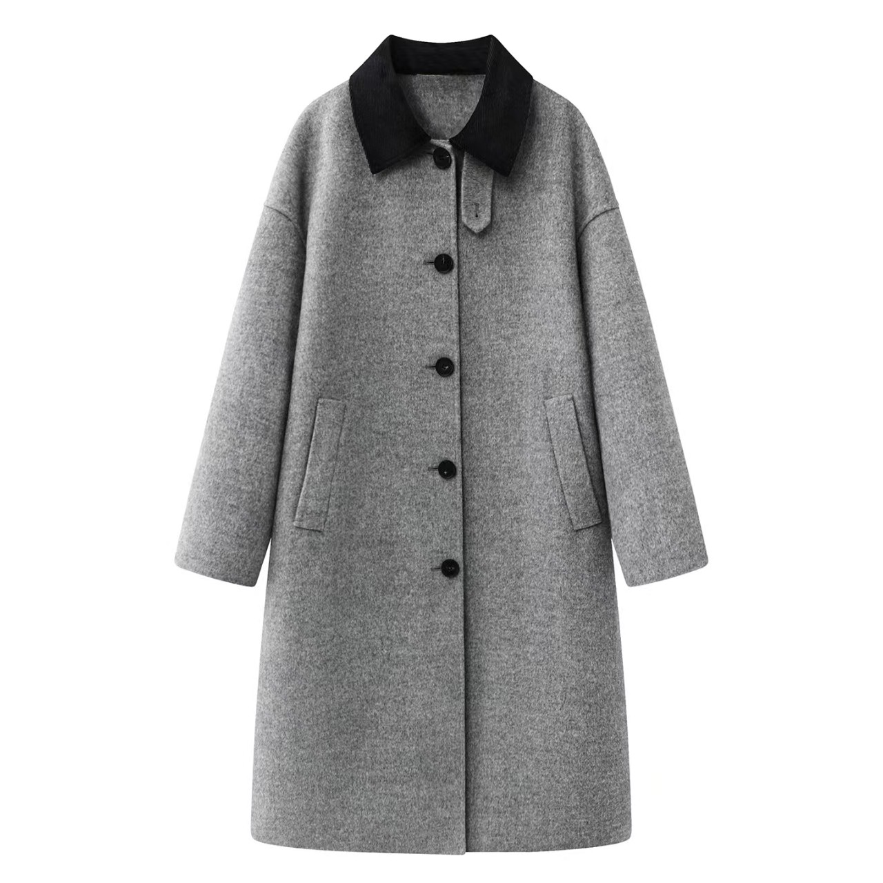 小艾！2025秋冬新款时尚百搭宽松显瘦中长款双面呢大衣毛呢外套女