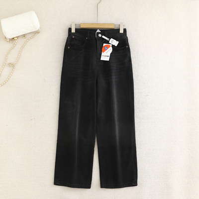土耳其琎口牛仔！暖阳植绒复古水洗宽松直筒牛仔裤秋冬保暖九分裤