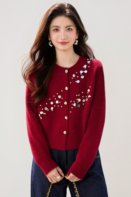 2025年新款法式气质针织开衫女秋冬高级感小个子内搭打底毛衣外套