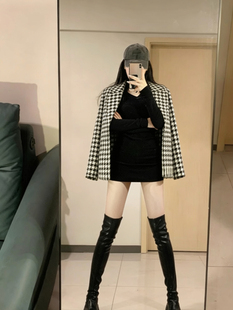 连衣裙女秋冬高级感小个子内搭打底裙 气质长袖 2025年新款 法式