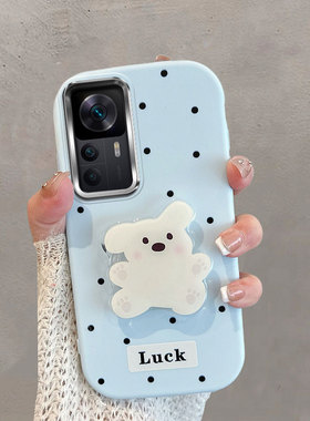 适用于红米k50至尊版手机壳不包镜头小米2022CP8469波点redmik50ultra小狗带支架至尊宝u可爱蓝色防摔软壳女