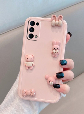 适用于opporeno5pro手机壳女pdsm00可爱oppo新款reno5por5g曲面屏opopreno女生poopreno软壳opporen全包防摔