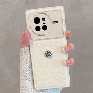 适用于vivox80手机壳viv0x80新款 vovox步步高vx80全包防摔vovix简约山茶花viovx 女x8o系列vivix叉八零曲屏版