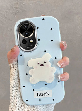 适用于华为nova13手机壳nove12不包镜头no12pro波点ultra星耀版blk一al80小狗带支架可爱蓝色note防摔软壳女u