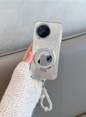 适用于小米civi3手机壳新款女23046PNC9C简约cviv带支架cv3曲面屏vici镜子cicv高级感cici3手绳civil全包防摔