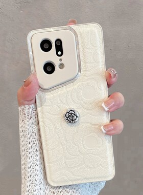 适用于oppofindx5手机壳0pp0find x5pro新款女pffm10全包防摔oppox5por天玑版简约fingx5曲屏oppofandx山茶花