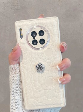 适用于华为mate30手机壳m30pro新款mt30epro女tas一an00全包防摔mete305g版por5g曲面屏meta3o简约时尚山茶花