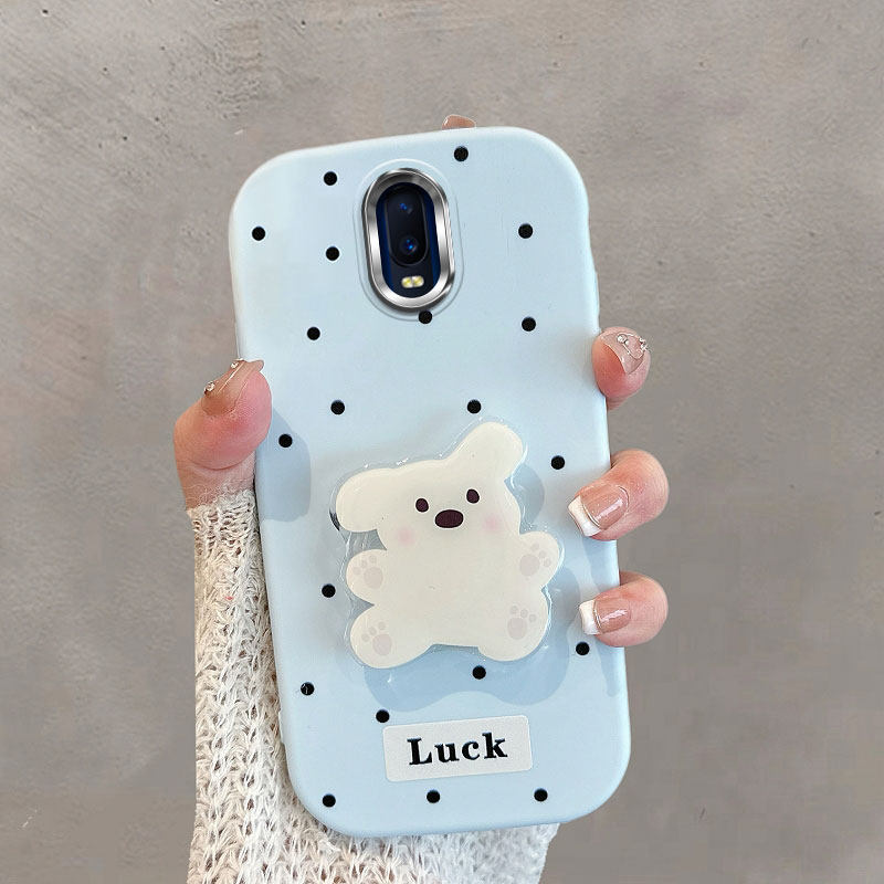 适用于oppor17手机壳小狗支架