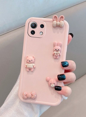 适用于小米11手机壳11青春版m2011k2c少女心m2101k9c可爱曲屏mi11lite十一春青5g新款女生软壳115g全包防摔套