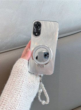 适用于oppoa58手机壳a1活力版a2x新款a58x5g女phj110简约opa585g带支架0pp0a85x镜子oppa1高级感手绳全包防摔