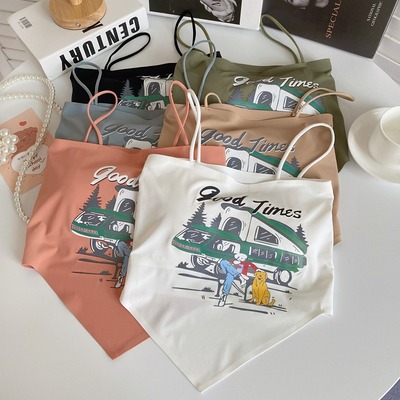 倒三角设计感吊带背心女