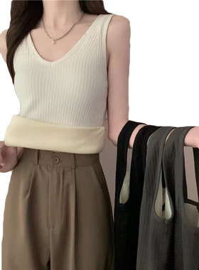 保暖小背心吊带女秋冬西装
