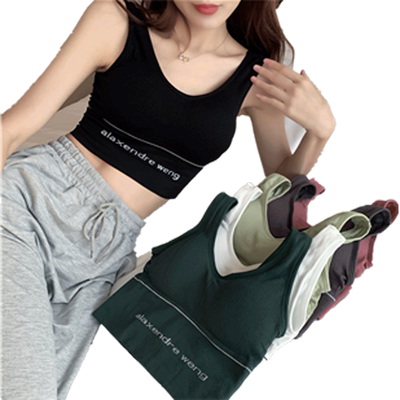 美背内衣U型吊带女学生裹胸性感字母运动瑜伽吊带背心无钢圈文胸