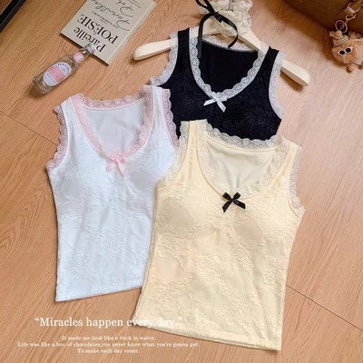 夏季新款甜美蕾丝吊带背心