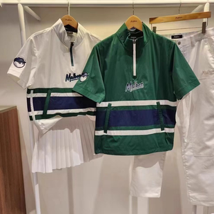 短袖 立领薄款 T恤 GOLF男女新款 韩国原单MALBON速干高尔夫球服夏季