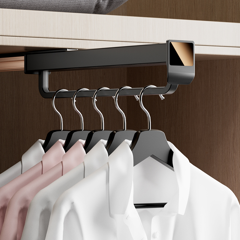 伸缩滑轨内置挂衣顶装裤架