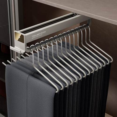 顶装裤架伸缩滑轨衣柜内置衣架