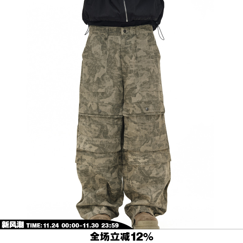 NOVACAM多口袋复古迷彩工装裤