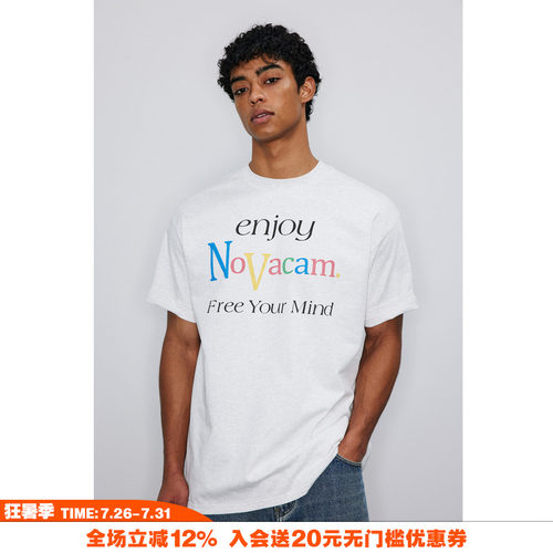 NOVACAM 美式vintage字母印花高街cleanfit国潮宽松基础短袖T恤
