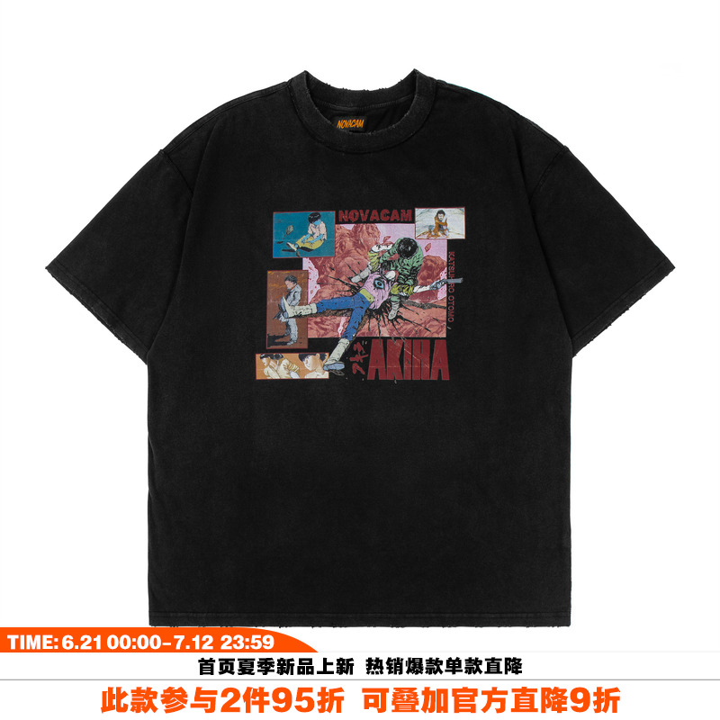 NOVACAM美式复古阿基拉短袖T恤
