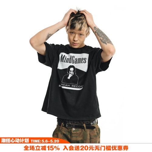 NOVACAM美式印花反缝线短袖T恤