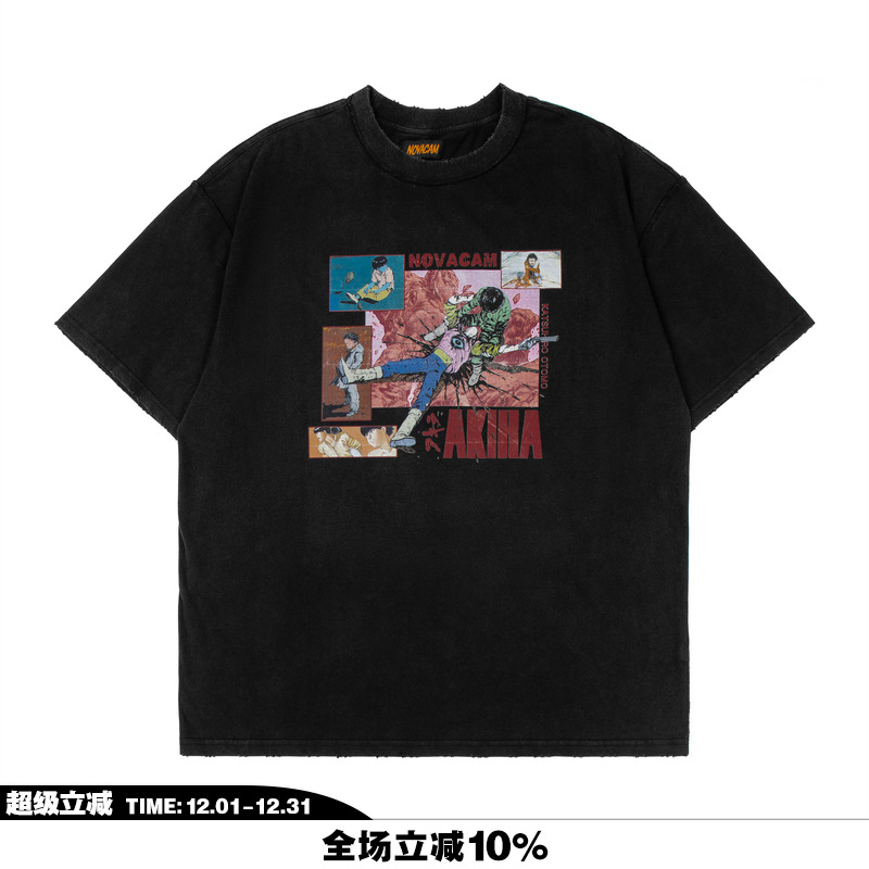 NOVACAM美式复古阿基拉短袖T恤