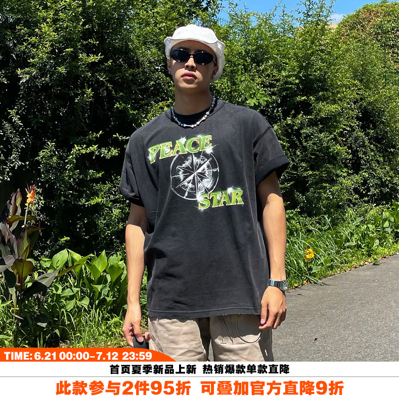 NOVACAM和平星美式复古短袖T恤