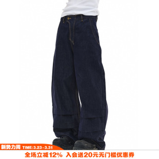 型折叠原牛阔腿牛仔裤 复古重磅原浆竹节纹弯刀微喇版 美式 NOVACAM