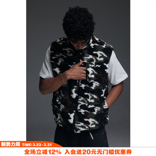 摇粒绒迷彩马甲男保暖坎肩背心 休闲双面穿短款 NOVACAM 美式