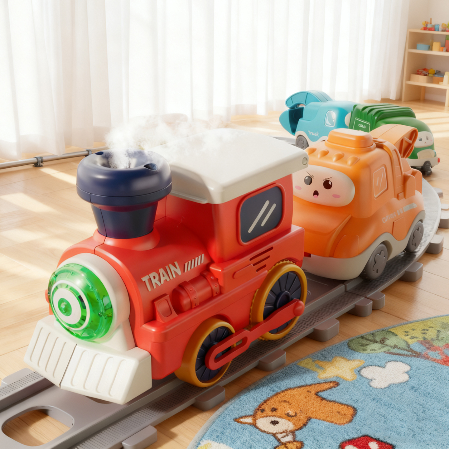 男孩小火车玩具轨道车