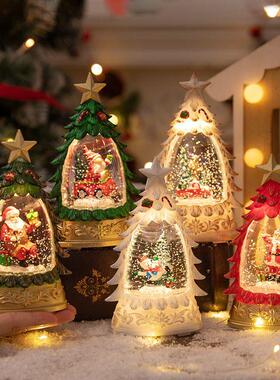 圣诞水晶球圣诞水晶球圣诞装饰发光圣诞树圣诞水晶球飘雪雪花灯圣