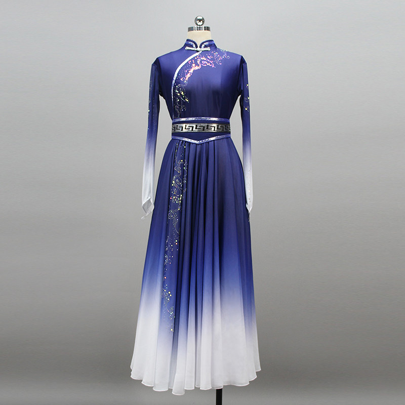 新款民族舞蹈蒙族舞演出服剧目服舞蹈服装独舞表演服女艺考定制